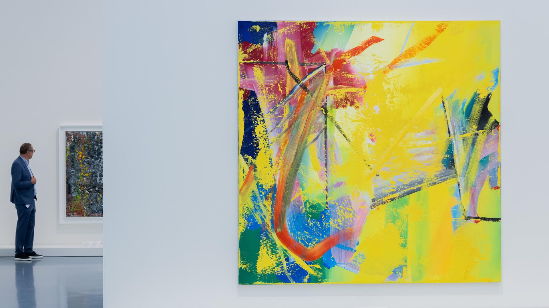 Das Werk "I.S.A. (555)" von 1984 des Künstlers Gerhard Richter ist in der Ausstellung "Verborgene Schätze. Werke aus rheinischen Privatsammlungen" im Museum Kunstpalast zu sehen. 