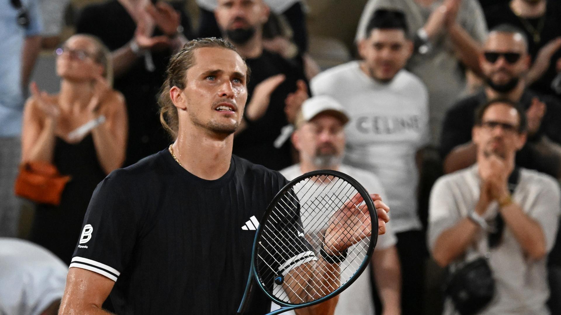 Alexander Zverev hat beim French Open in Paris gegen Quentin Halys gewonnen. (AP Photo/Emma Da Silva)