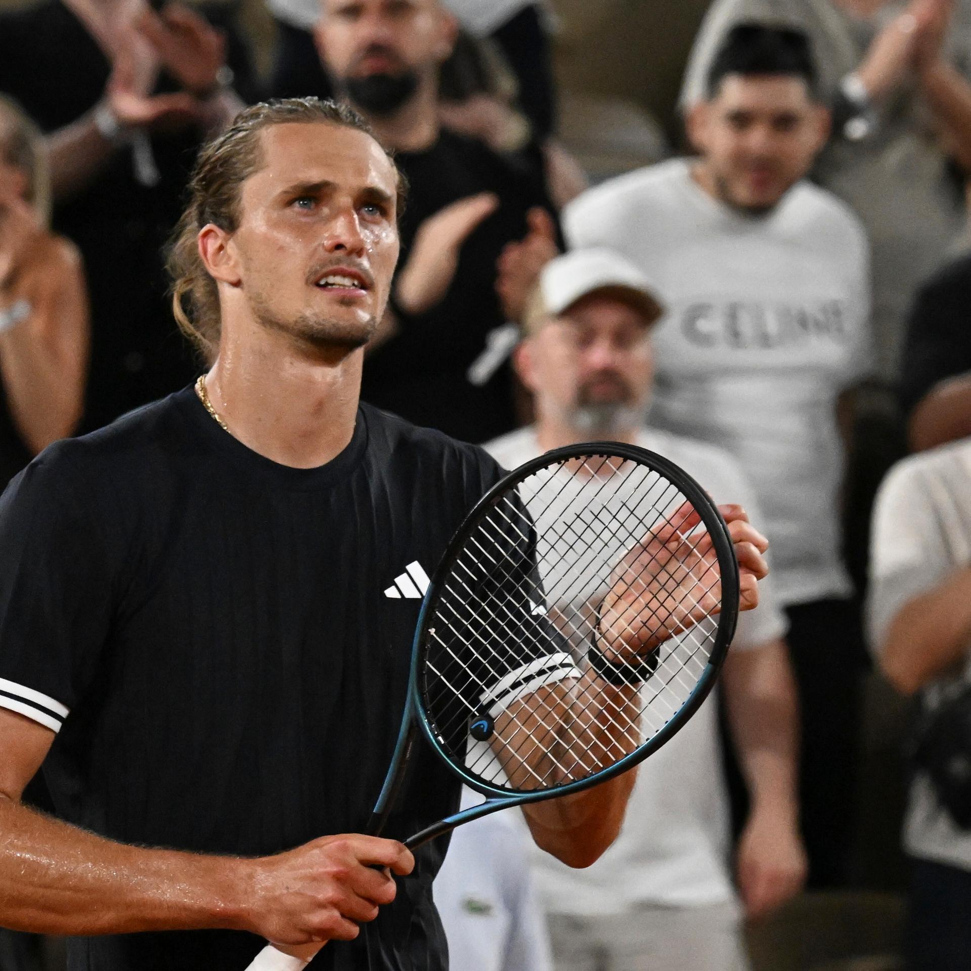 Alexander Zverev hat beim French Open in Paris gegen Quentin Halys gewonnen.  (AP Photo/Emma Da Silva)