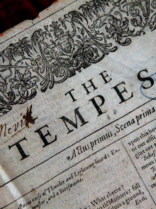 Blick in eine alte Ausgabe des "First Folio" von William Shakespeare