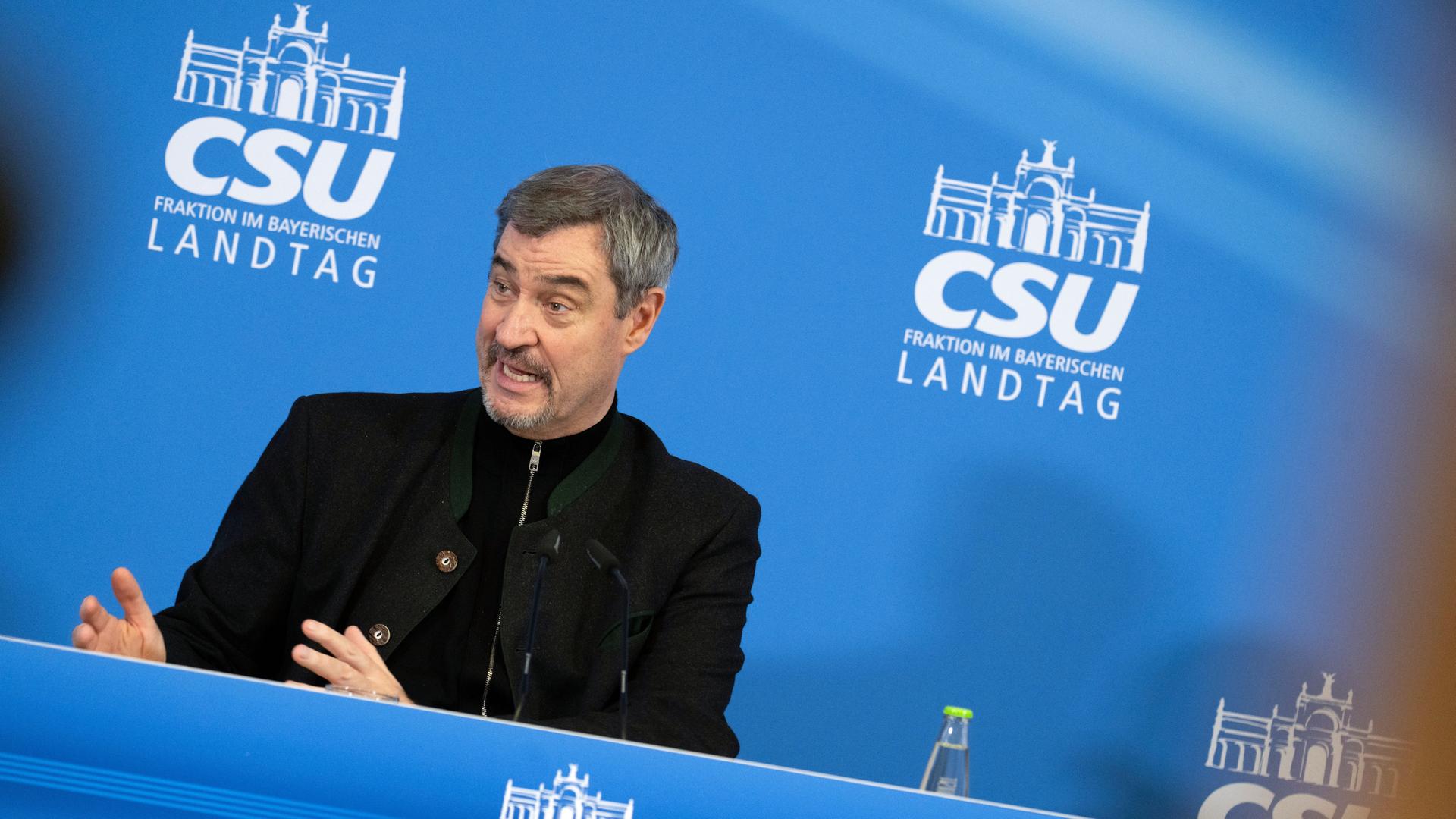 Markus Söder (CSU), Ministerpräsident von Bayern, spricht bei einer Pressekonferenz anlässlich der CSU-Winterklausur in Kloster Banz.