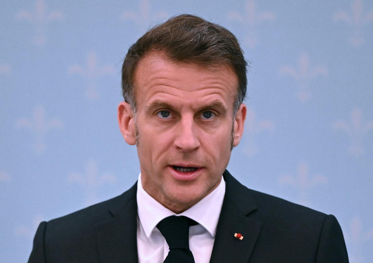 Der französische Präsident Emmanuel Macron spricht während einer gemeinsamen Pressekonferenz mit dem südkoreanischen Präsidenten Lee Jae Myung in Seoul. Der französische Präsident Emmanuel Macron spricht während einer gemeinsamen Pressekonferenz mit dem südkoreanischen Präsidenten Lee Jae Myung in Seoul.