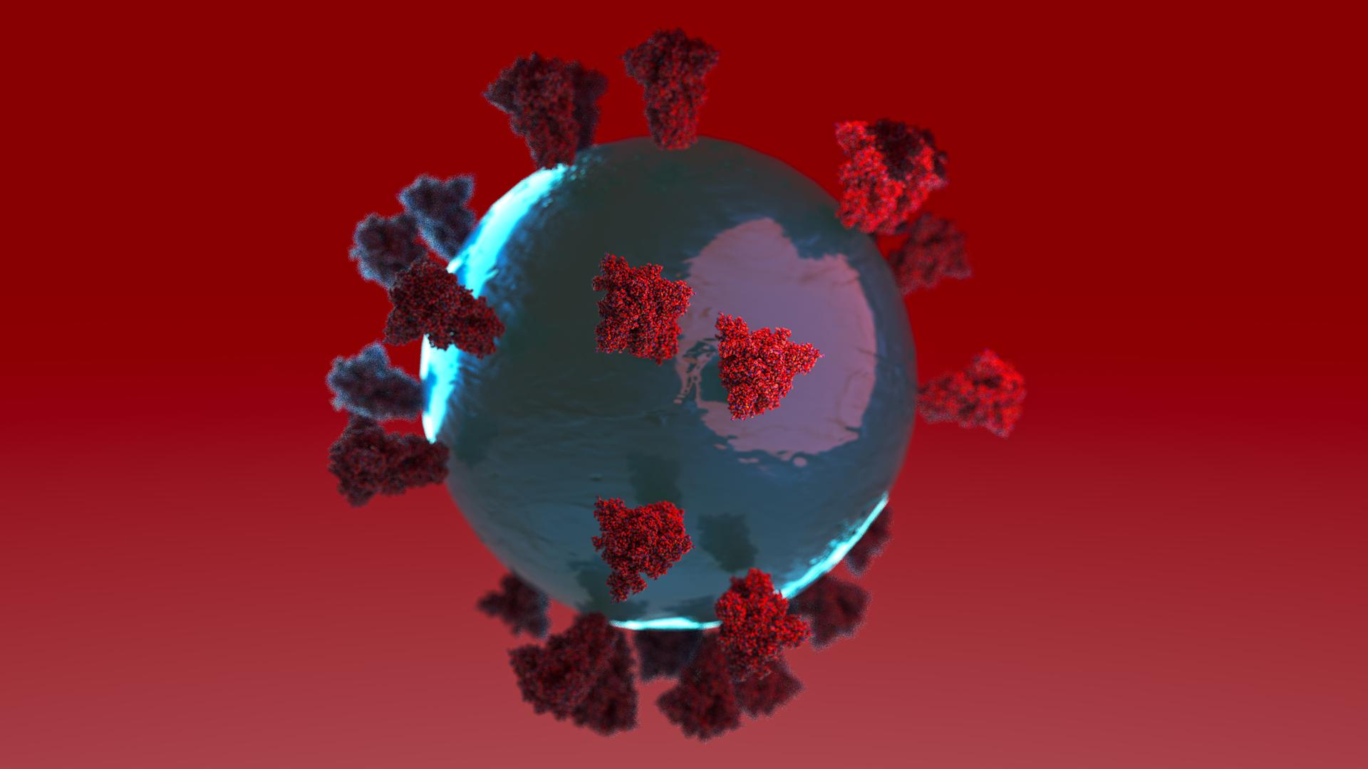 Illustration: Coronavirus in Rot