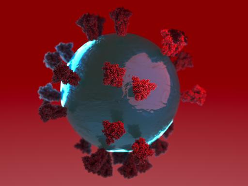 Illustration: Coronavirus in Rot