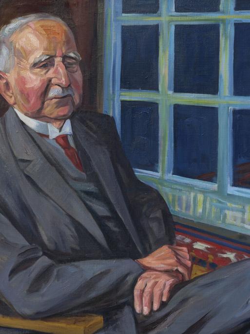 Richard Schorr (1867-1951), langjähriger Direktor der Hamburger Sternwarte in Bergedorf, dargestellt in einem Gemälde. 