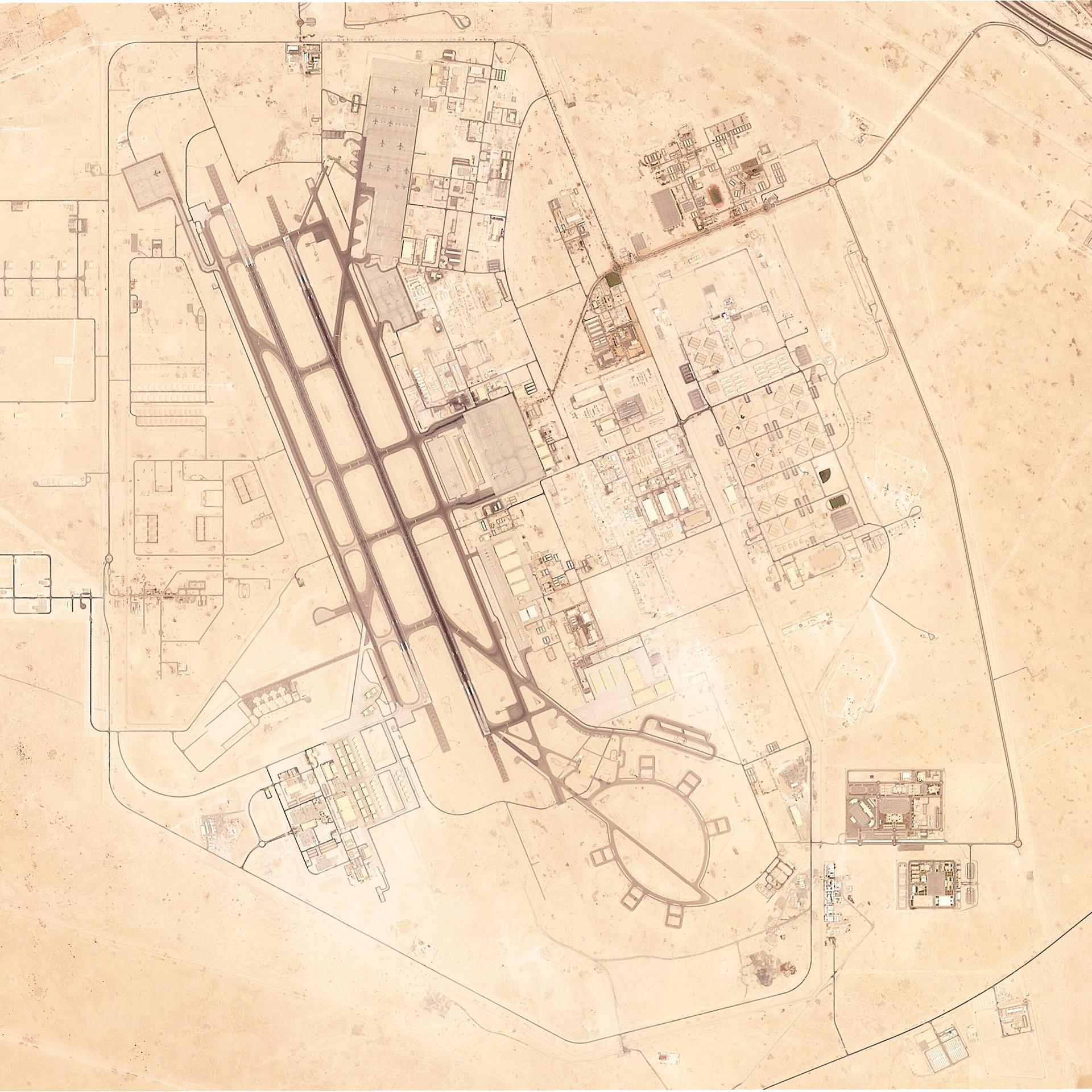 Satellitenbild der US-Militärbasis Al Udeid in der nähe der katarischen Hauptstadt Doha.