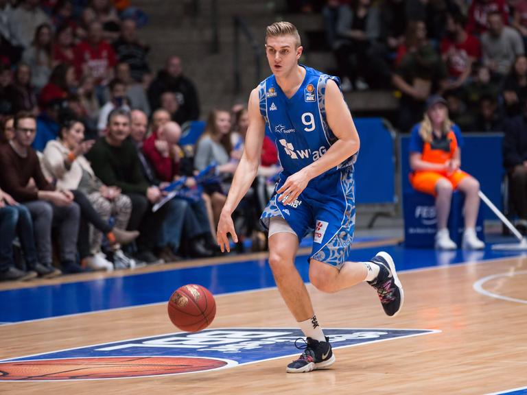 Richard Freudenberg im Jahr 2020 bei einem Spiel der Skyliners Frankfurt.  Richard Freudenberg im Jahr 2020 bei einem Spiel der Skyliners Frankfurt.