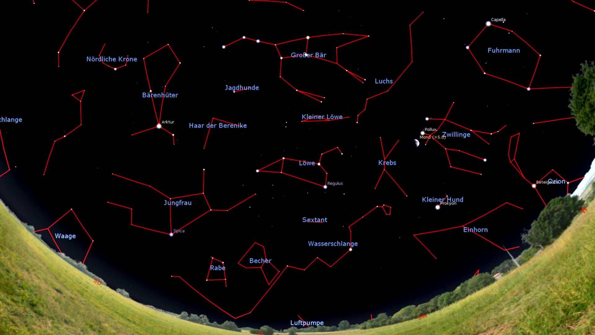 Die verschiedenen Sternbilder, die am Himmel zu sehen sind.