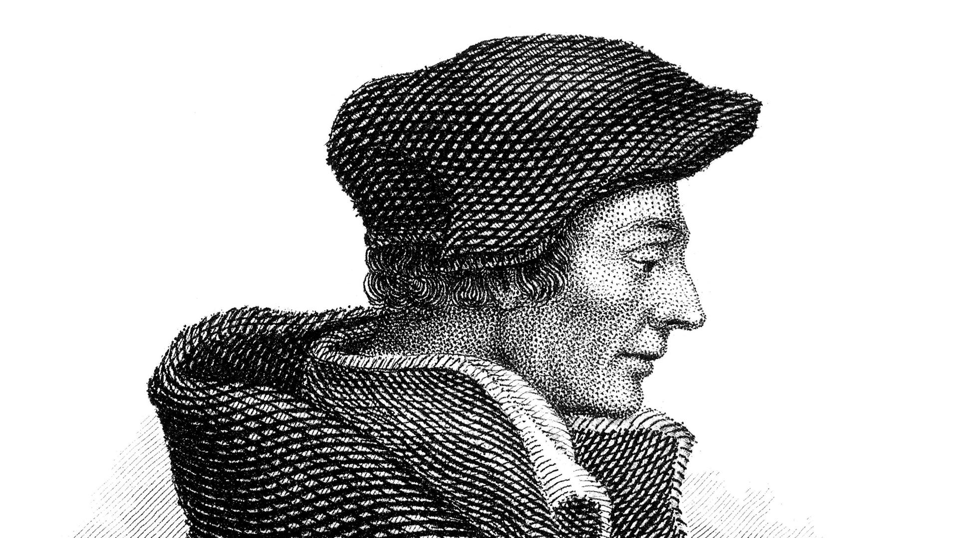Das Porträt von Erasmus Desiderius von Rotterdam, 1465 - 1536, einem niederländischen Humanisten, Theologen, Philosophen, Gelehrten und Autoren. 