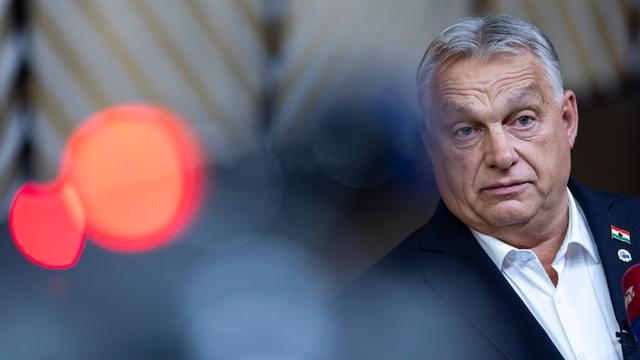Der ungarische Premierminister Victor Órban nach dem Gipfeltreffen des Europäischen Rates im Oktober 2025. 

