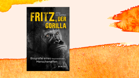 Auf dem Cover sind Autorinname und Buchtitel sowie die Schwarz-weiß-Fotografie eines Gorillas zu sehen.