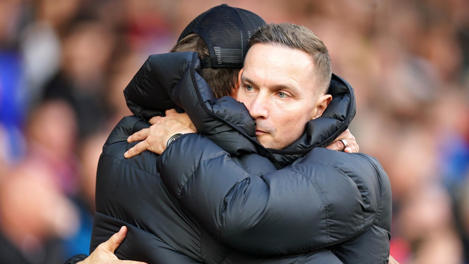 Pep Lijnders (rechts) und Jürgen Klopp vom FC Liverpool