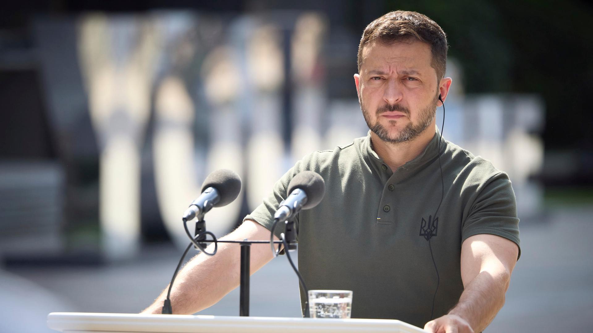 Der ukrainische Präsident Wolodymyr Selenskyj während einer Pressekonferenz am 4. September 2024 in Kiew.