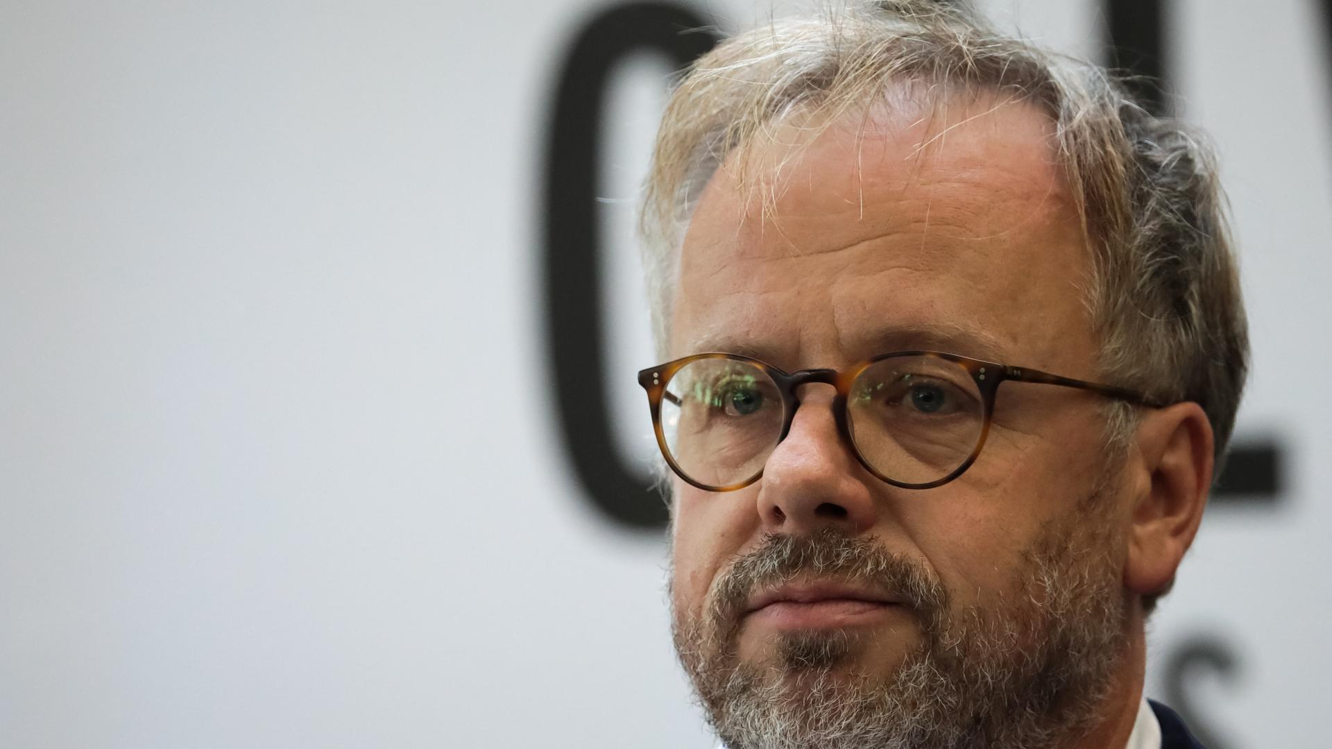 Daa Bild zeigt den Kopf von Christophe Deloire, dem französischen Generalsekretär von Reporter ohne Grenzen Daa Bild zeigt den Kopf von Christophe Deloire, dem französischen Generalsekretär von Reporter ohne Grenzen