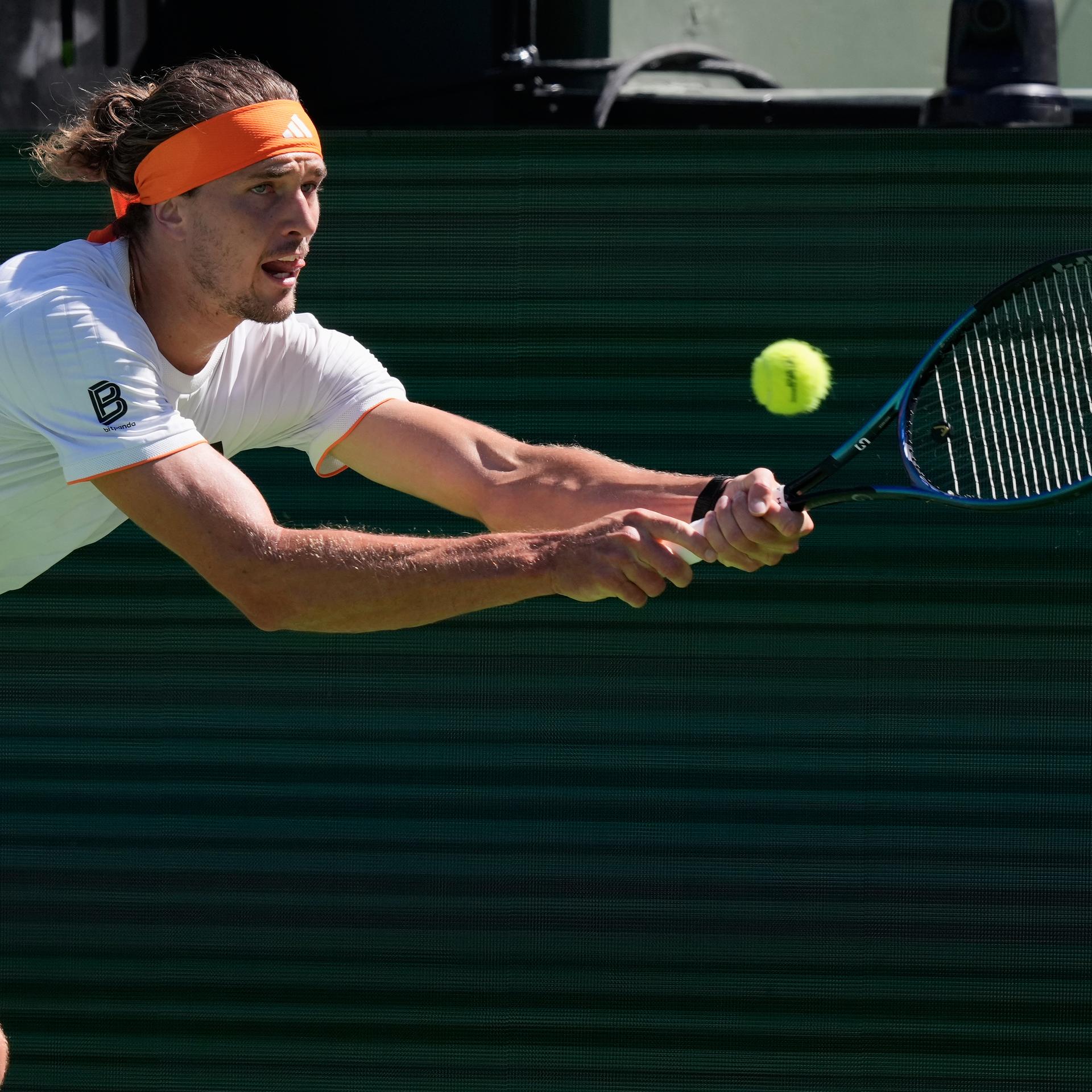 Halbfinale von Indian Wells: Alexander Zverev in Aktion. 