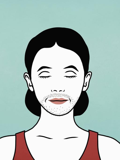 Illustration einer Person mit einem Stoppelbart.