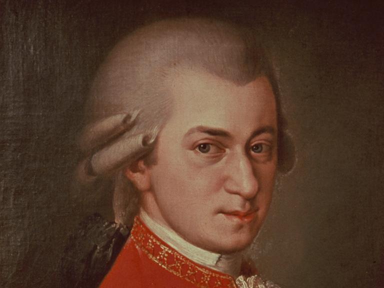 Ein Gemälde von Barbara Kraft zeigt den Komponisten Wolfgang Amadeus Mozart