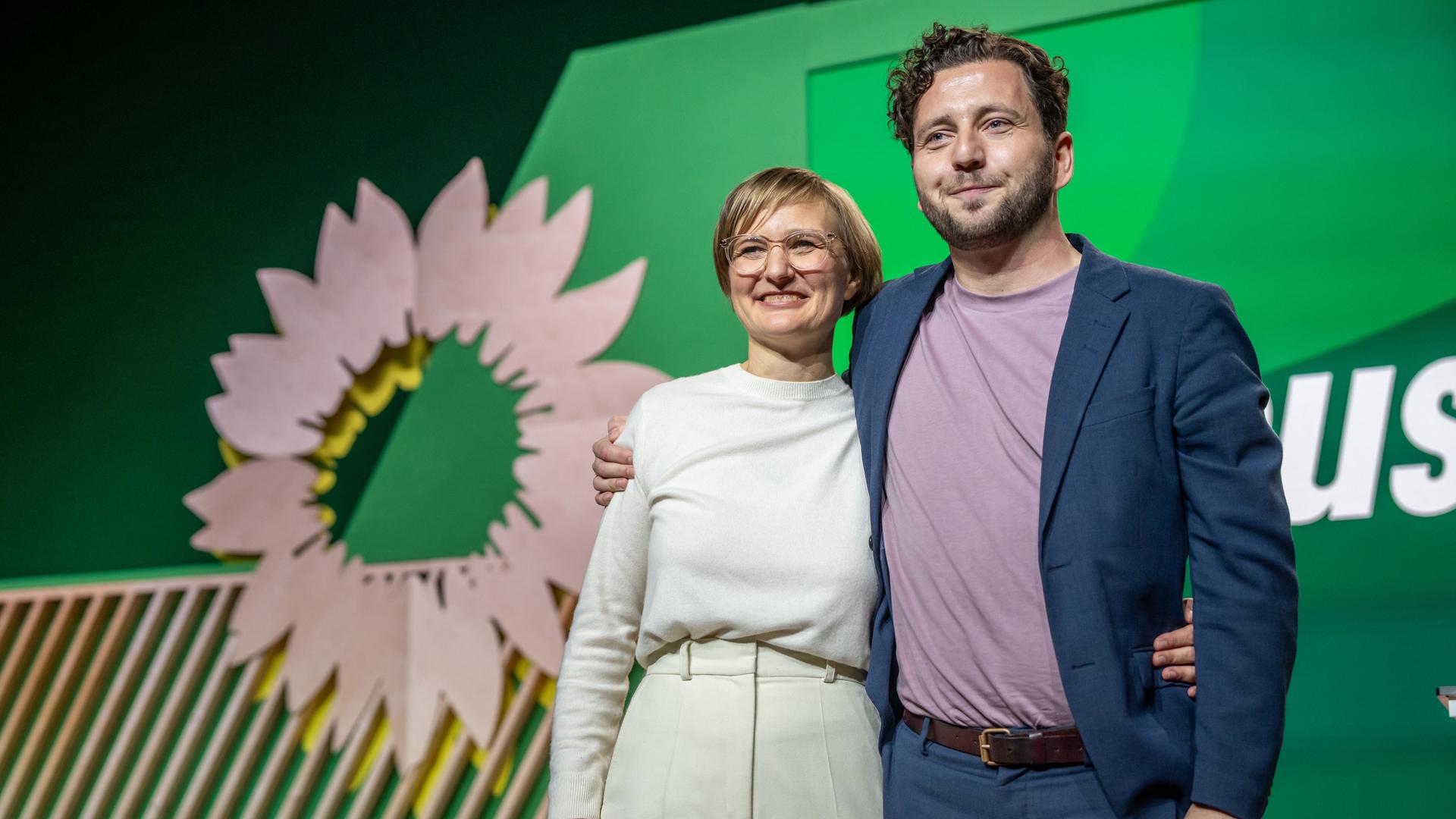 Die neuen Bundesvorsitzenden der Grünen: Franziska Brantner und Felix Banaszak