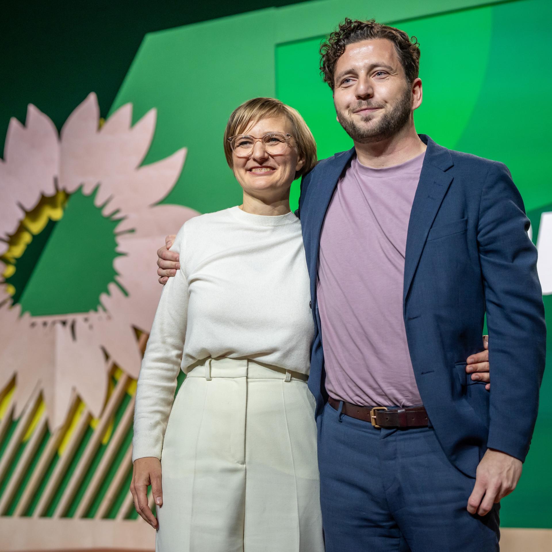 Die neuen Bundesvorsitzenden der Grünen: Franziska Brantner und Felix Banaszak