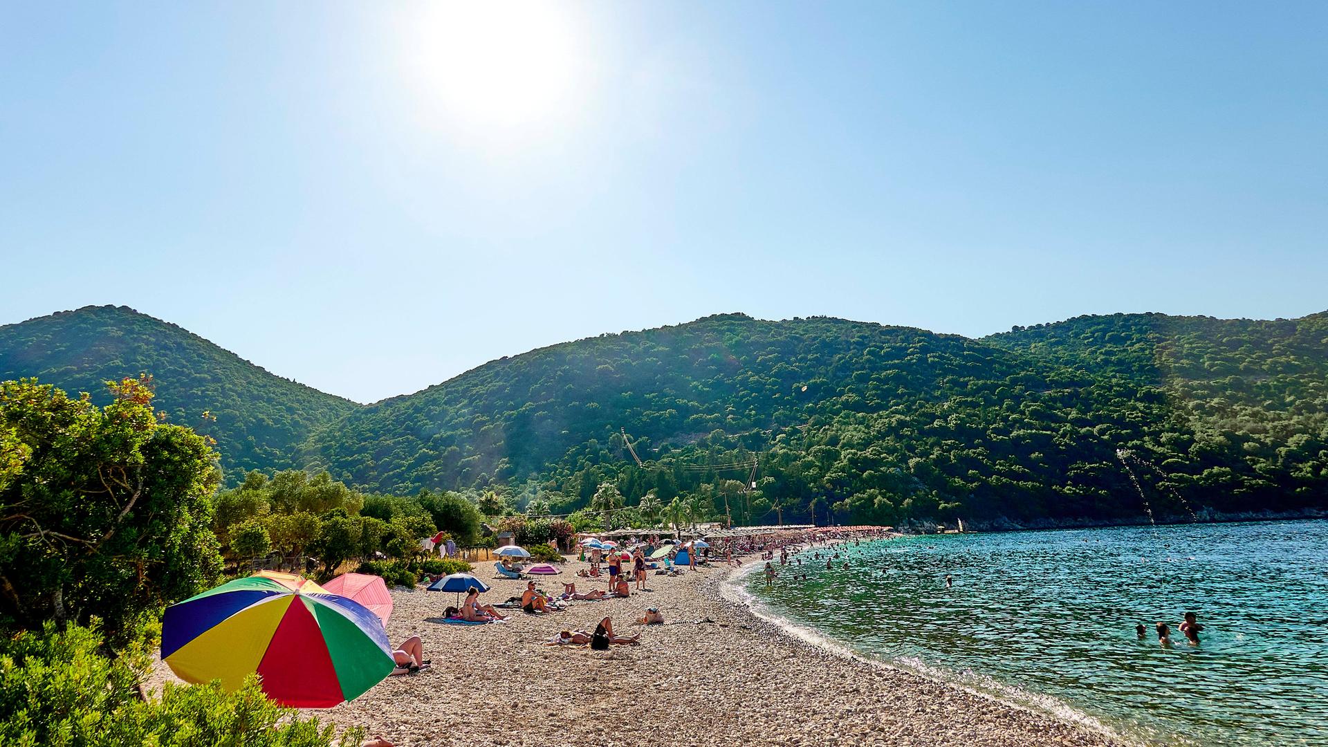 Strand auf Kefalonia, der größten griechischen Insel im  ionischen Meer