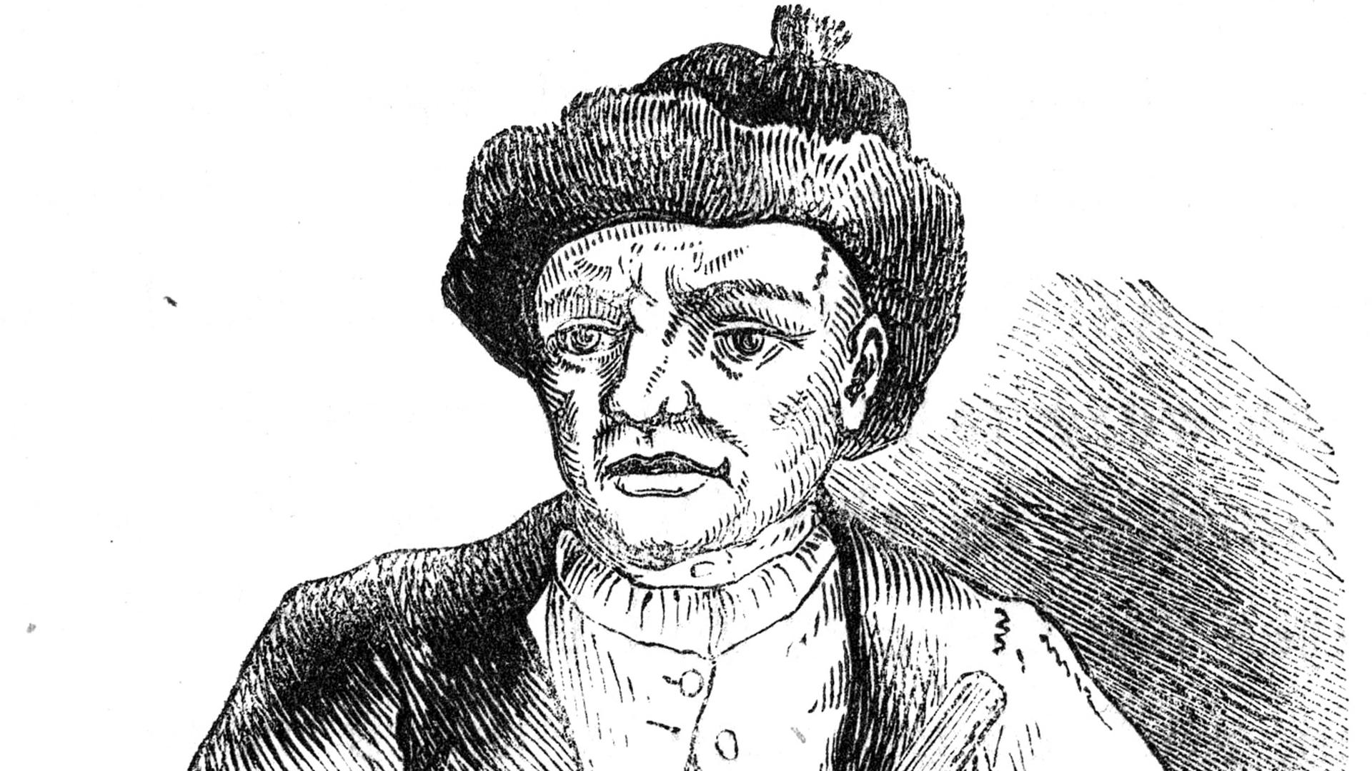 Eine zeitgenössische Darstellung zeigt das Porträt von Jonathan Wild (1683-1725). Eine zeitgenössische Darstellung zeigt das Porträt von Jonathan Wild (1683-1725).