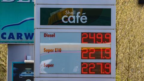 Die aktuellen Spritpreise am Mittag