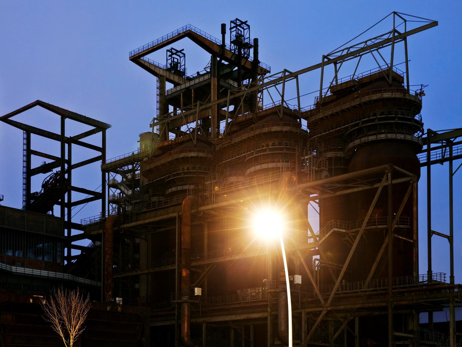 Stillgelegte Industrieanlage Phönix West mit Hochofen 5 im Stadtteil Hörde, Dortmund, Ruhrgebiet, Nordrhein-Westfalen, Deutschland, Europa