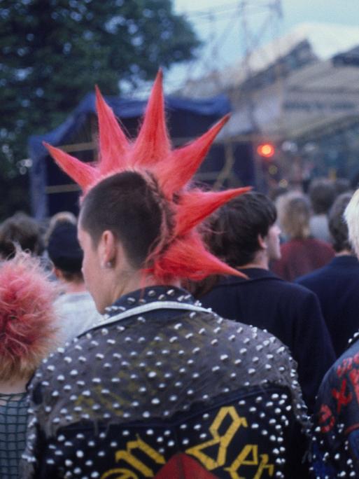 Punks bei einem Konzert der "Damned" im Brockwell Park in London in den 80er-Jahren.