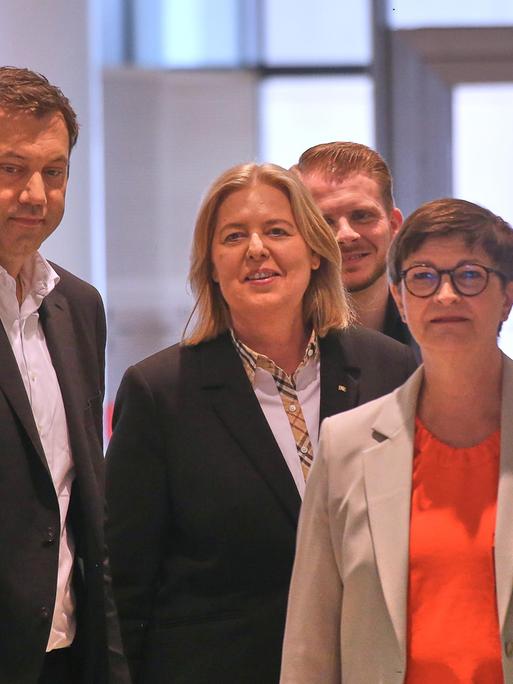 SPD-Spitze im Mai 2025: Lars Klingbeil, Bärbel Bas, Tim Klüssendorf, Saskia Esken (v.l.n.r.)