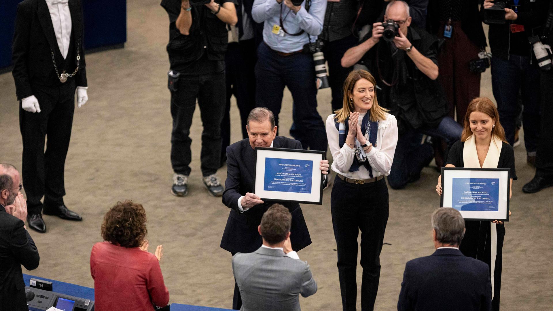 Das Bild zeigt die Verleihung des Sacharow-Preises im EU-Parlament in Straßburg.