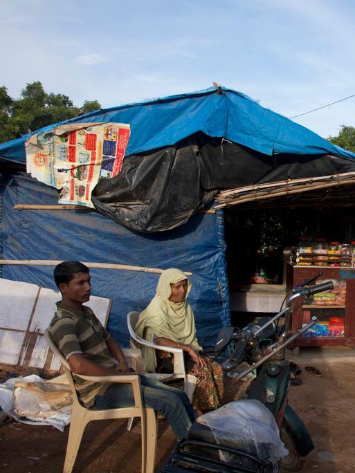 Rohingya-Muslime in einem Flüchtlingslager in Hyderabad in Indien. 