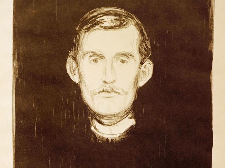 Edvard Munch, Selbstporträt mit Armskelett (1895) 