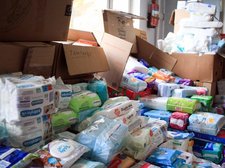 May 24, 2022, Odessa, Ukraine: Hygiene products are seen among the Humanitarian aid donated to Ukraine at the volunteer