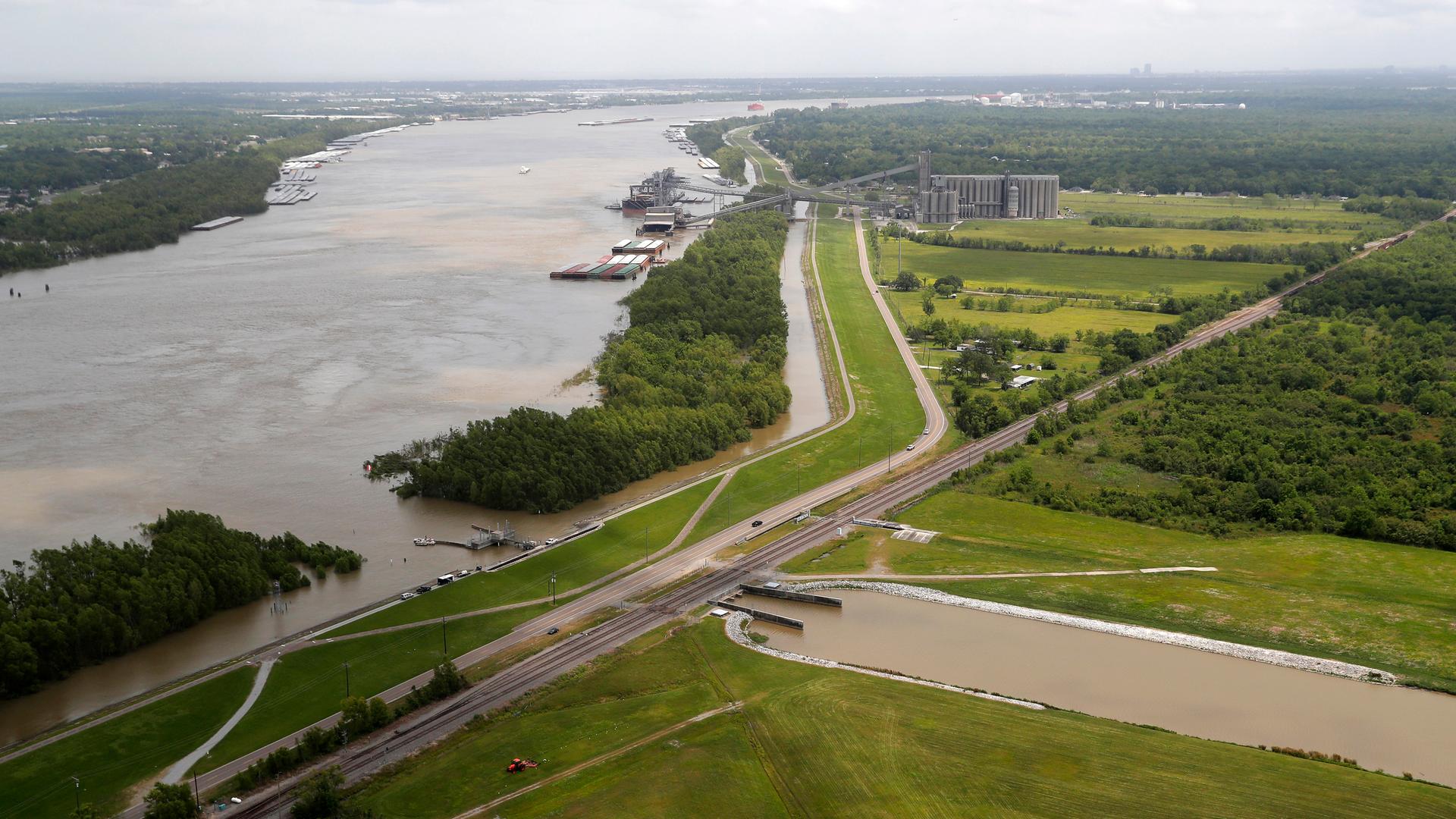 Das Mississippi-Delta südöstlich von New Orleans in einer Luftaufnahme.