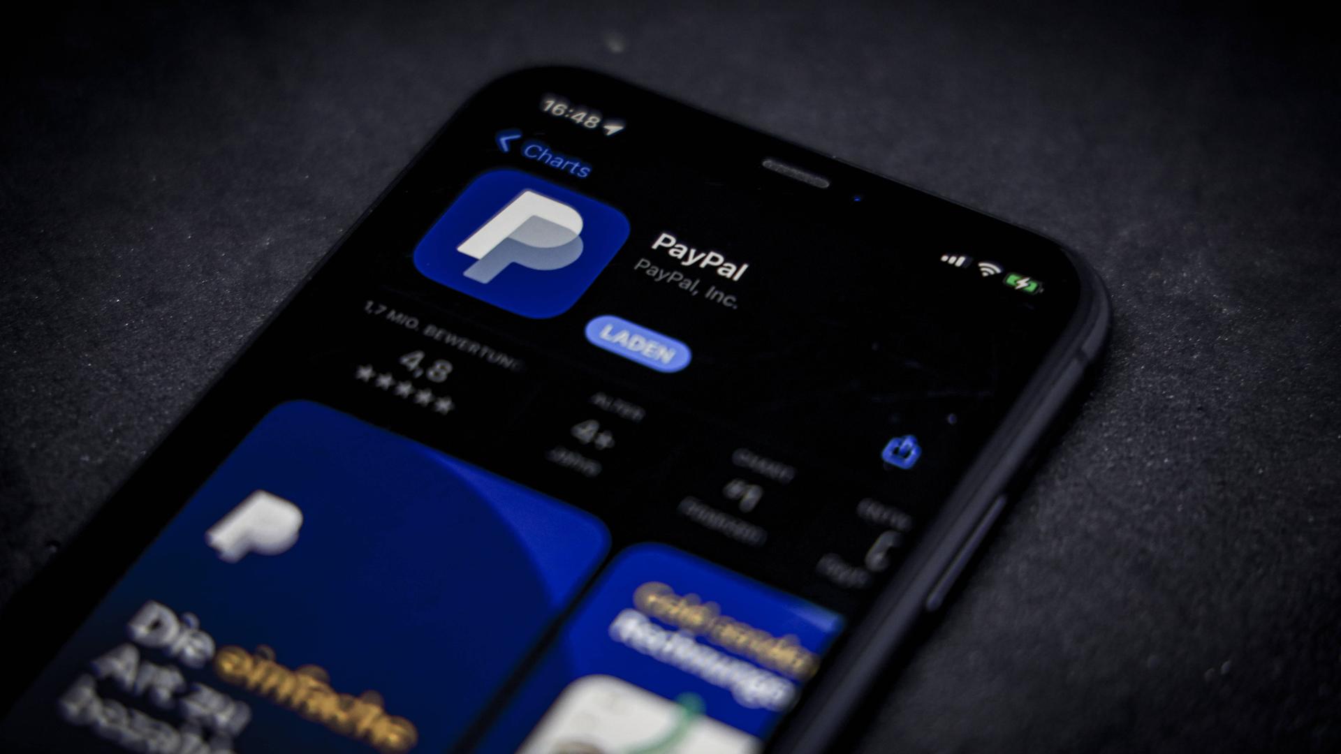 Die PayPal-App auf einem iPhone.