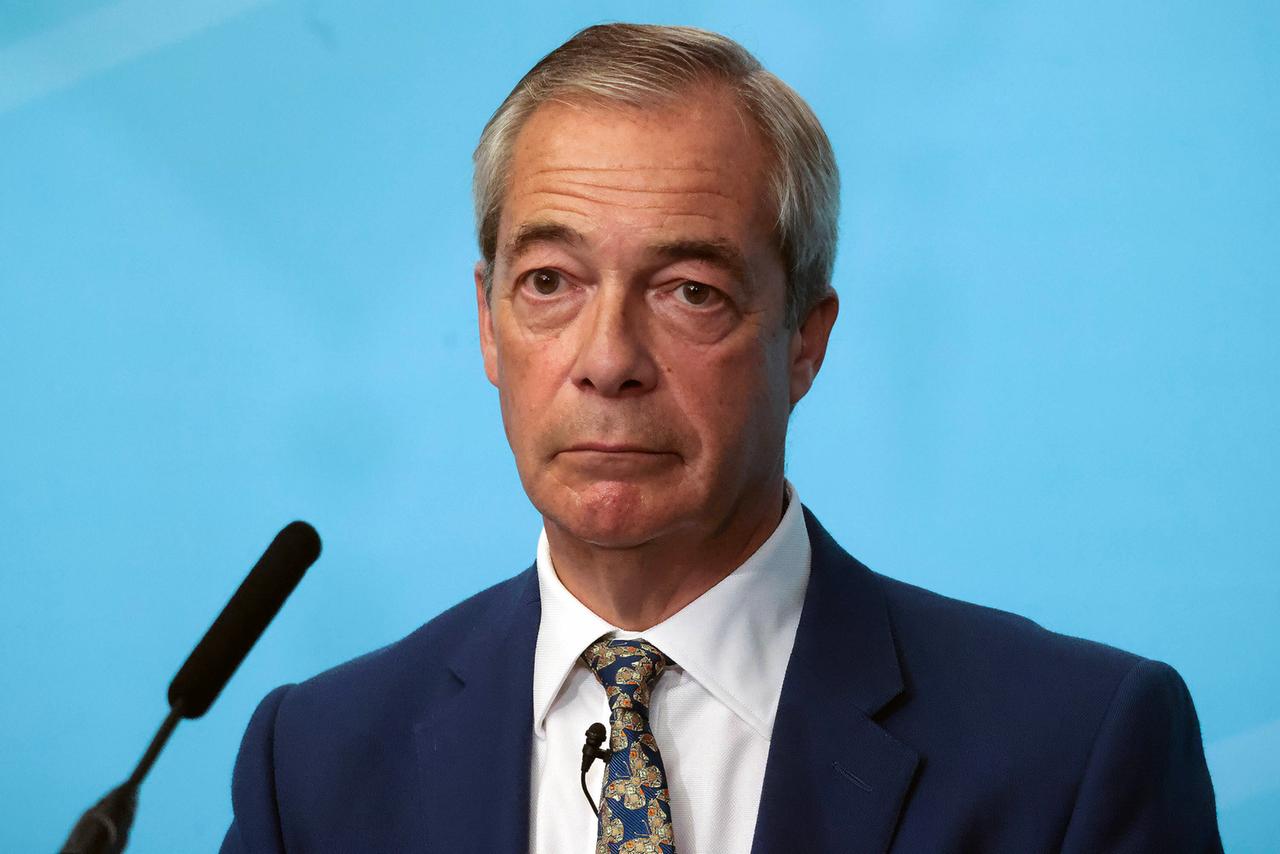 Reform UK Chef Nigel Farage im September 2025 bei einer Pressekonferenz in London.