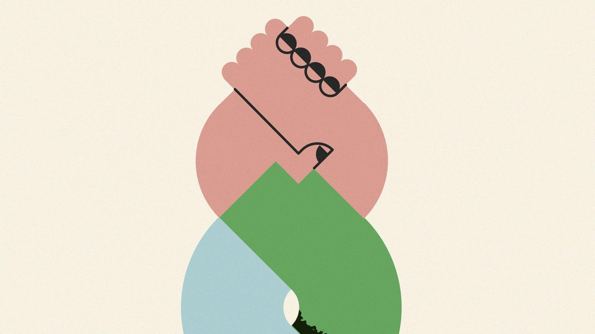 Illustration: Zwei verschlungene Hände beim Handschlag Illustration: Zwei verschlungene Hände beim Handschlag