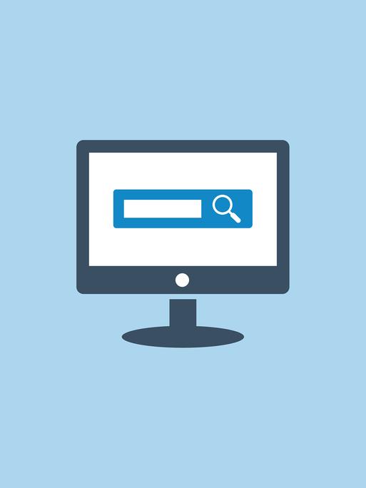 Illustration: Auf dem Bildschirm eines Computers ist eine Suchleiste eingeblendet.