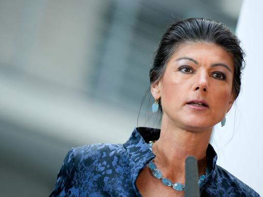 Sahra Wagenknecht bei einer Pressekonferenz des BSW im Reichstagsgebäude. Berlin, 25.06.2024