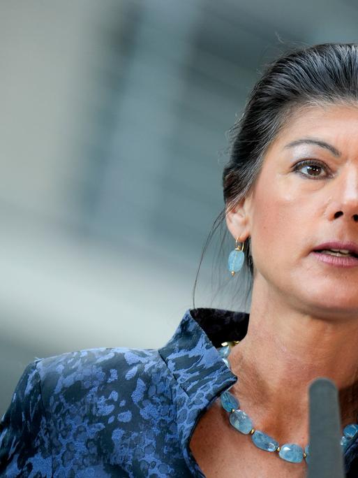 Sahra Wagenknecht bei einer Pressekonferenz des BSW im Reichstagsgebäude. Berlin, 25.06.2024