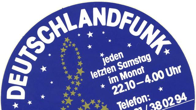 Aufkleber der Deutschlandfunk-Sendung Wunschnacht von 1988