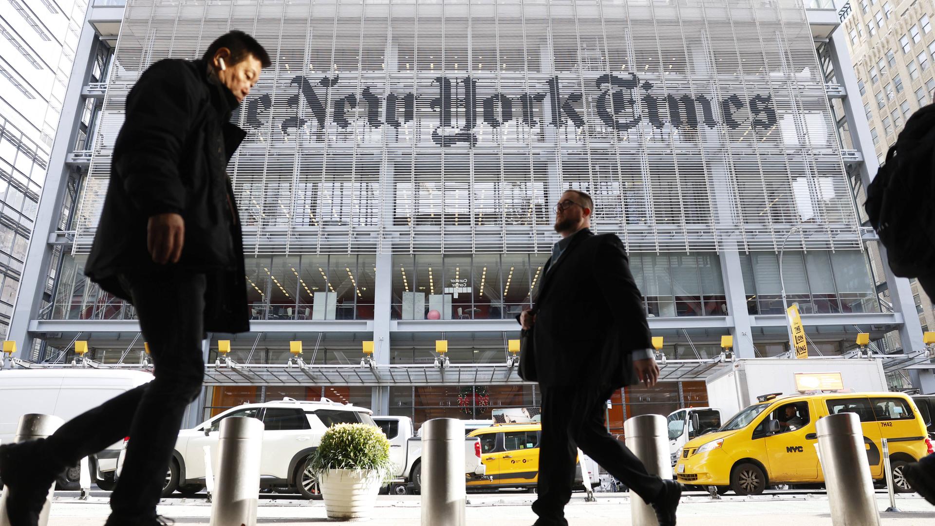 Außenansicht der Zentrale der New York Times im Dezember 2022.