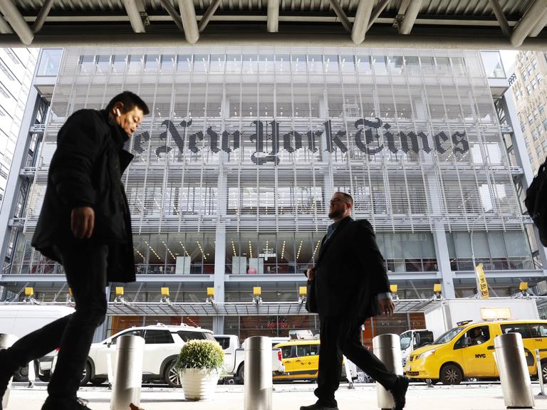 Außenansicht der New York Times im Dezember 2022.