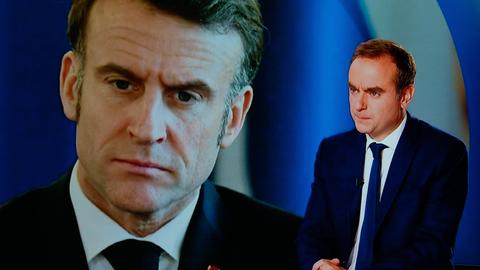 Frankreichs Ex-Premierminister Sebastien Lecornu und Frankreichs Präsident Emmanuel Macron 
