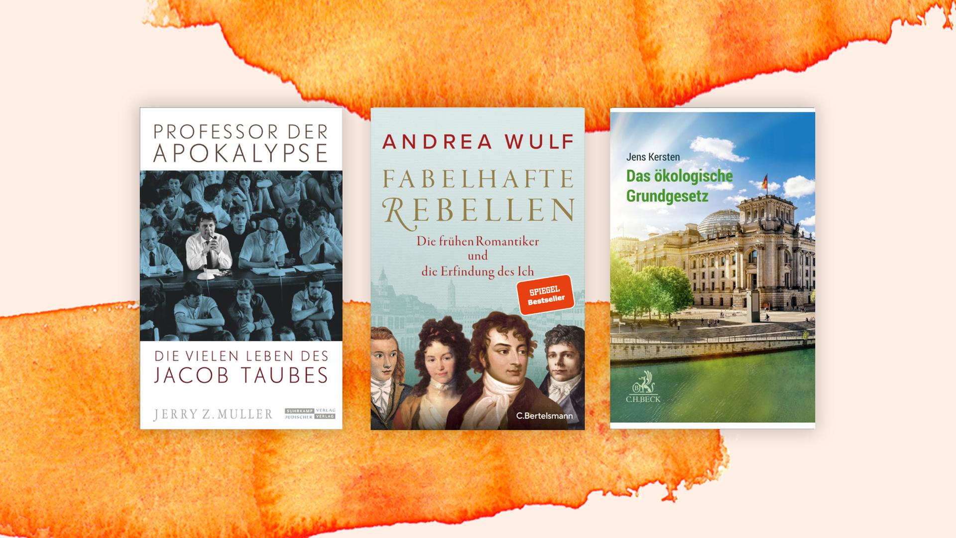 Collage mit den Covern der drei Bestplatzierten: "Professor der Apokalypse", "Fabelhafte Rebellen" und "Das ökologische Grundgesetz".