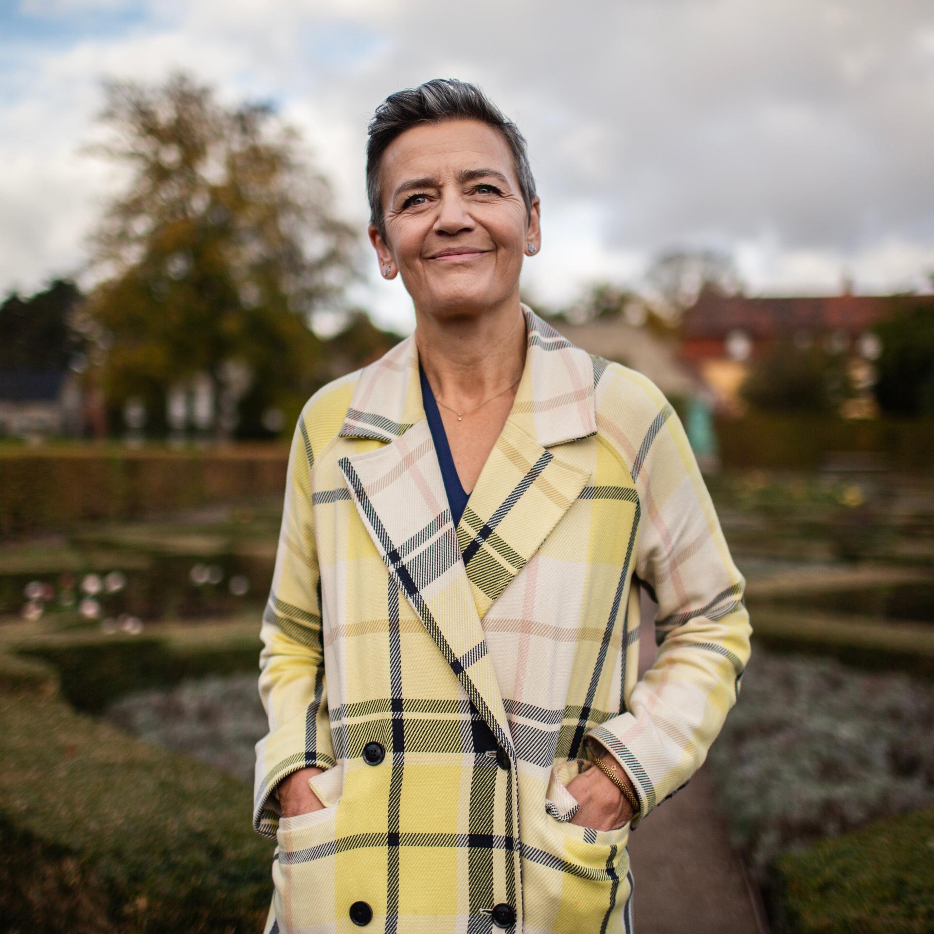 Ehemalige EU-Kommissarin Margrethe Vestager im Königsgarten in Kopenhagen