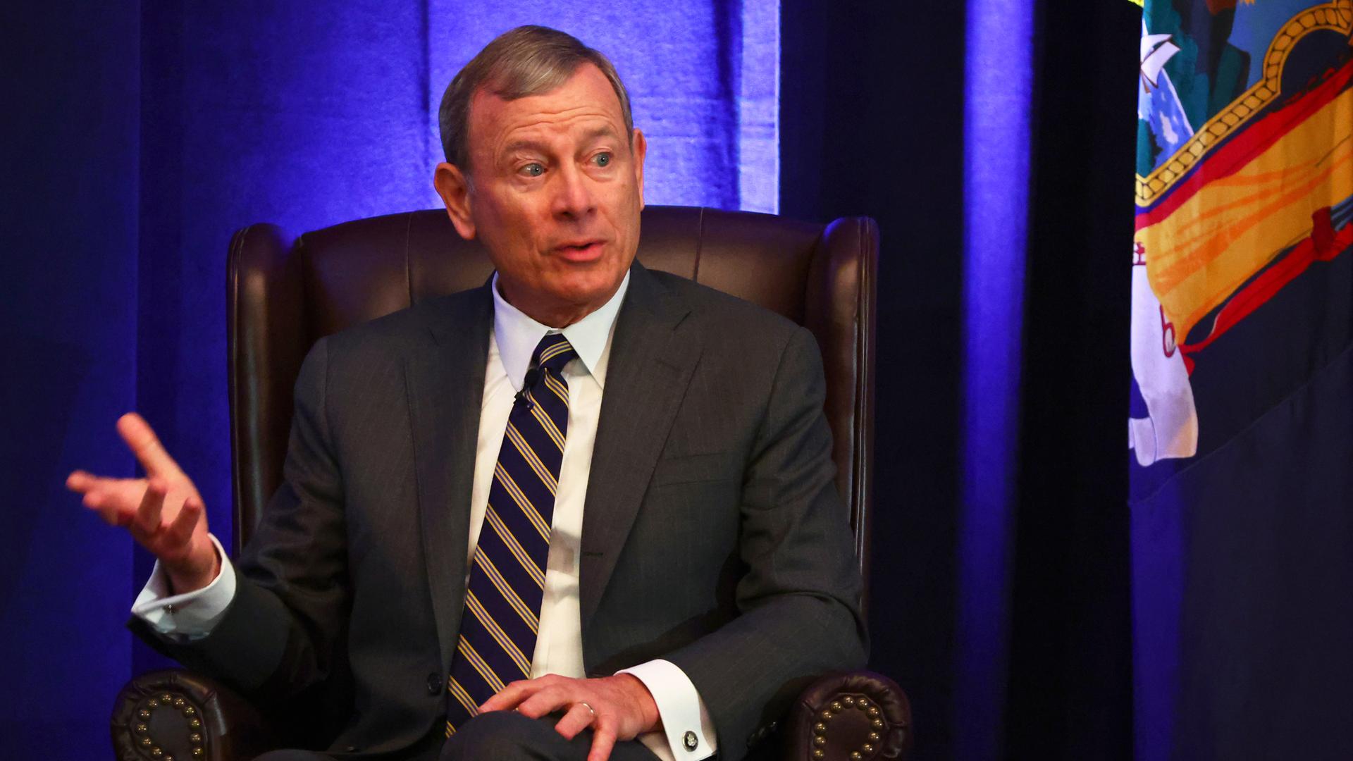 Der Oberste Richter der USA, John Roberts, spricht auf einer Veranstaltung. Der Oberste Richter der USA, John Roberts, spricht auf einer Veranstaltung.