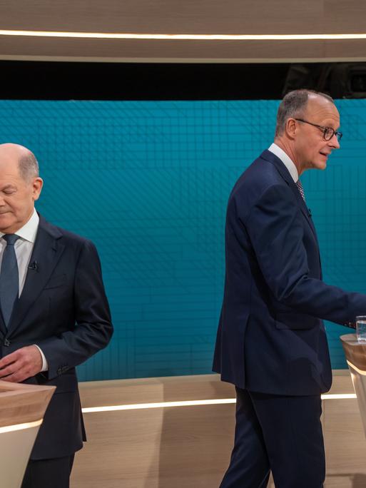 Dass nur Bundeskanzler Olaf Scholz (SPD) und dessen Gegenkandidat Friedrich Merz von der Union in diesem TV-Duell debatiereten, wurde im Vorfeld stark diskutiert.