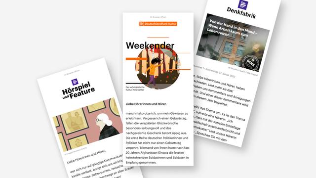 Die Newsletter von Deutschlandfunk und Deutschlandfunk Kultur: Weekender, Denkfabrik und Hörspiel + Feature