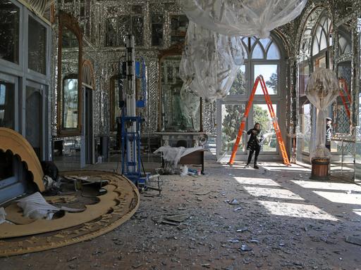 Der historische Golestan-Palast, UNESCO-Weltkulturerbe, wurde bei Angriffen Israels und der Vereinigten Staaten auf die iranische Hauptstadt Teheran am 3. März 2026 beschädigt.